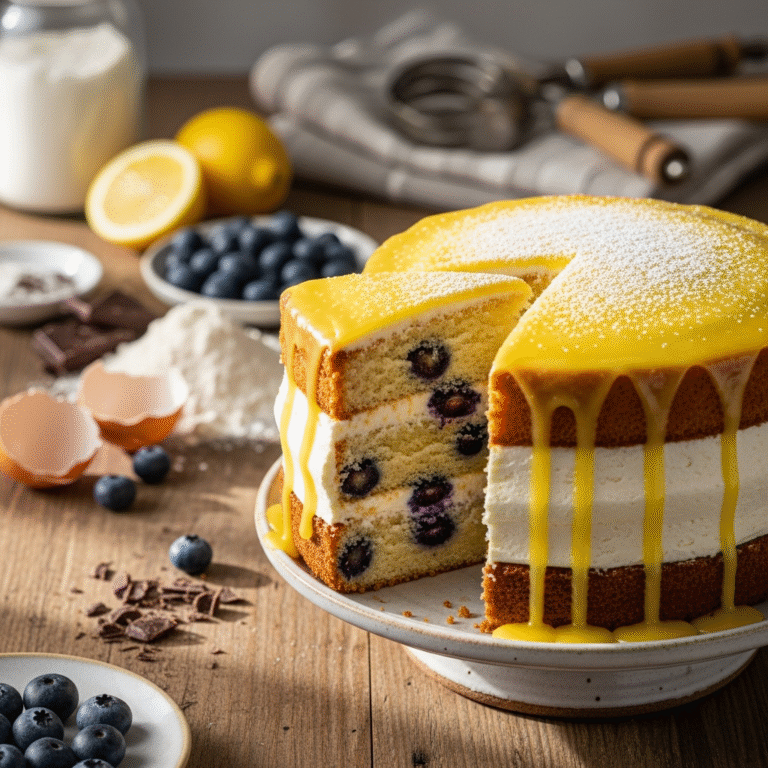 Moist Lemon Blueberry Cake (Perfect Layers)