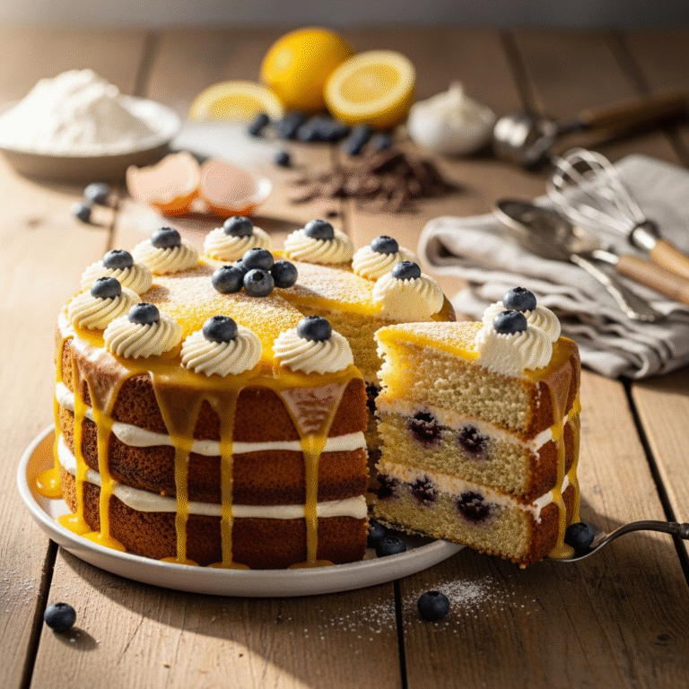 Moist Lemon Blueberry Cake (Tender Crumb!)