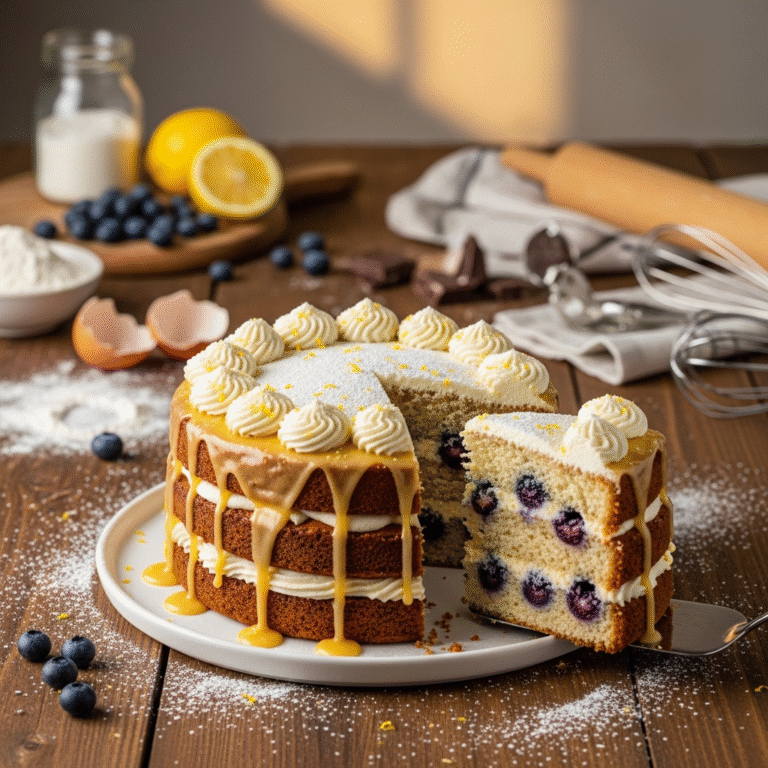 Moist Lemon Blueberry Cake (Tender Crumb)