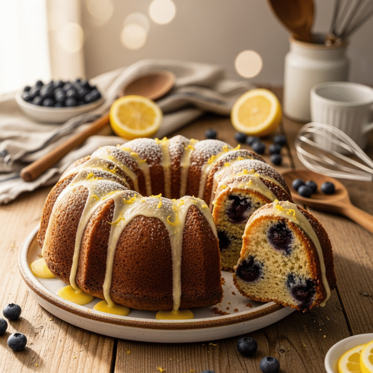 Moist Lemon Blueberry Bundt Cake (So Easy!)
