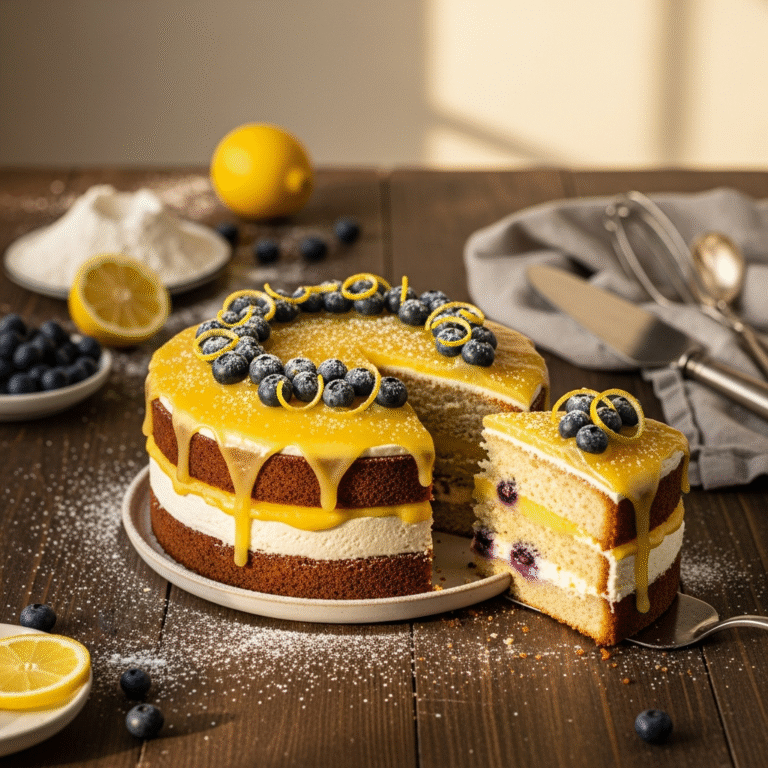 Moist Lemon Blueberry Cake (Bakery-Style)