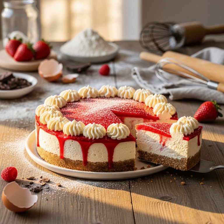 Creamy Strawberry Crunch Cheesecake (Easy No-Bake Recipe)