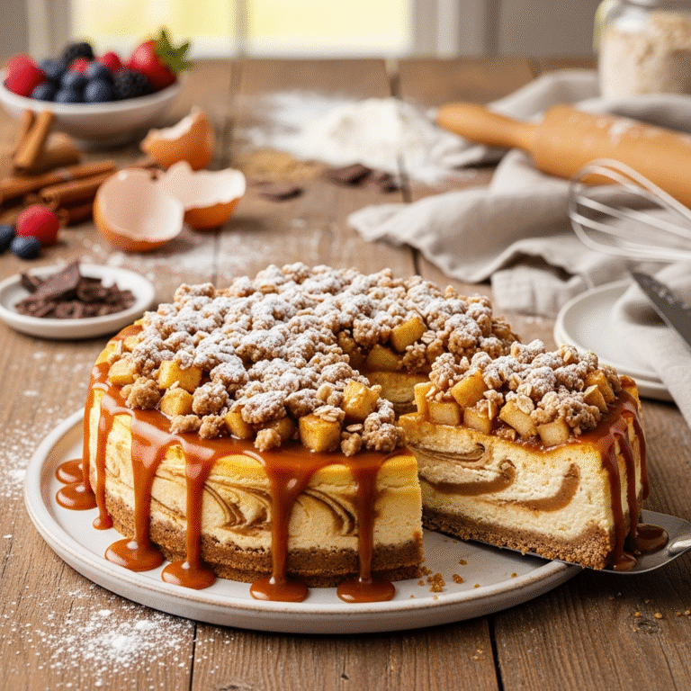 Decadent Apple Crisp Cheesecake (Showstopper Recipe)