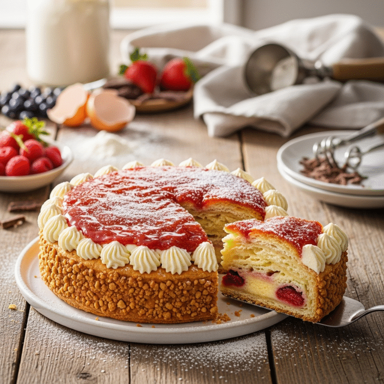 Creamy Strawberry Crunch Cake (Irresistible Texture)