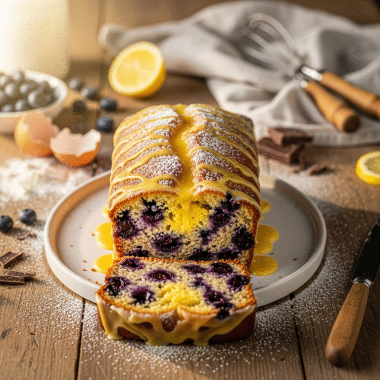 Zesty Lemon Blueberry Loaf (Perfectly Glazed)
