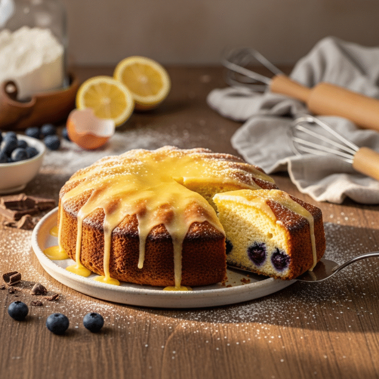 Moist Lemon Blueberry Cake (Easy Ricotta Recipe)