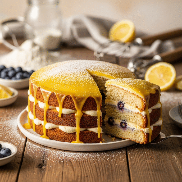 Moist Lemon Blueberry Cake (Tender Crumb!)