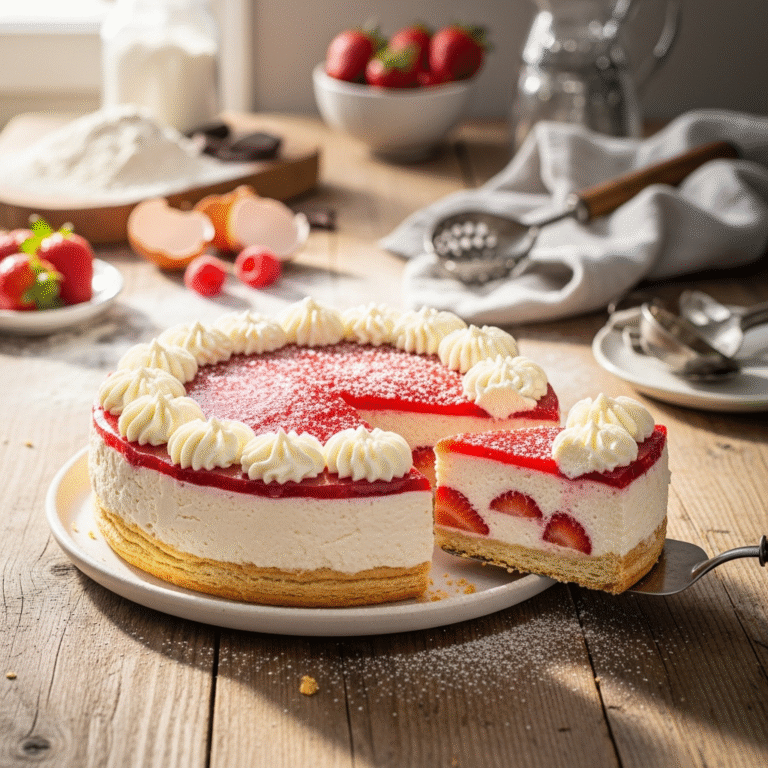 Creamy No-Bake Strawberry Cheesecake (Easy Recipe)