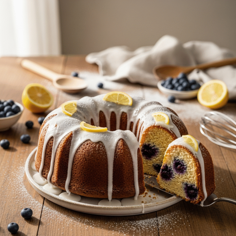 Moist Lemon Blueberry Bundt Cake (Easy Recipe)