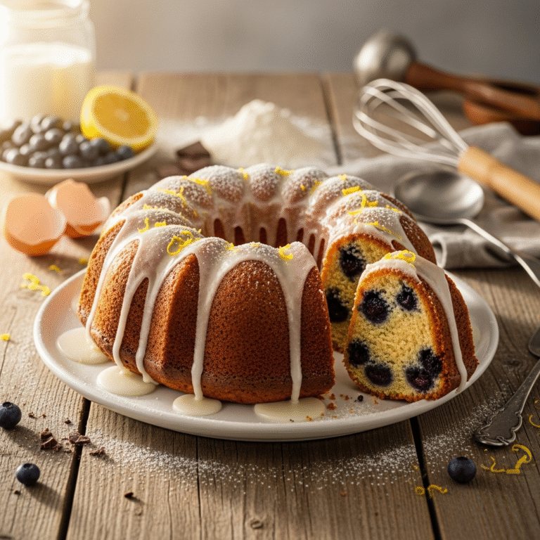 Moist Lemon Blueberry Cake (Perfectly Glazed)
