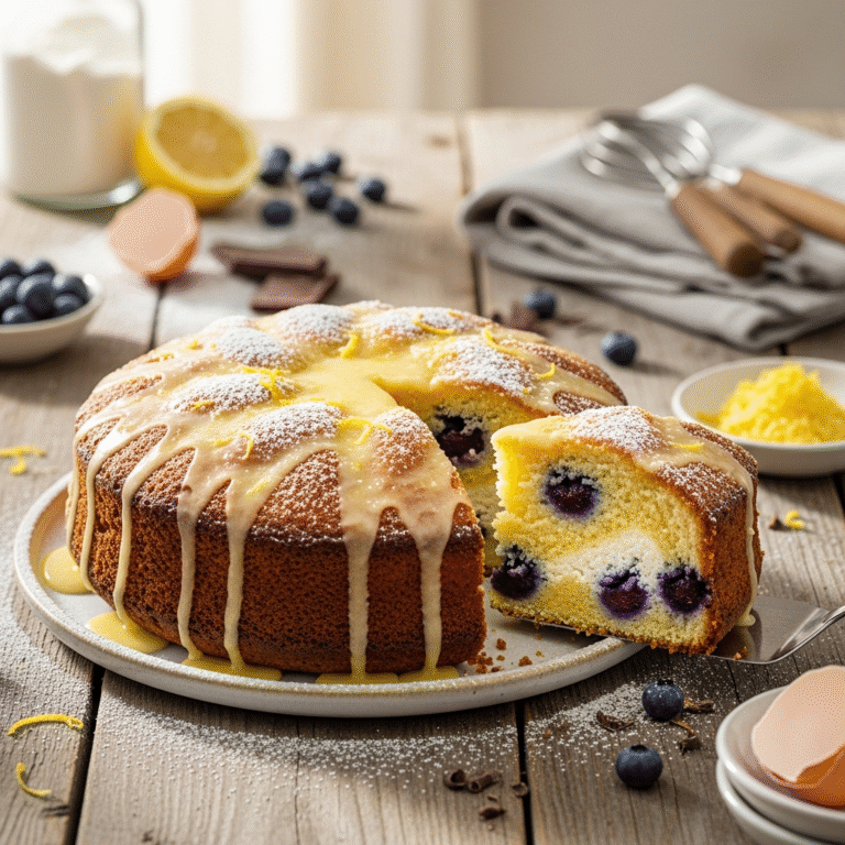 Moist Lemon Blueberry Ricotta Cake (So Tender!)