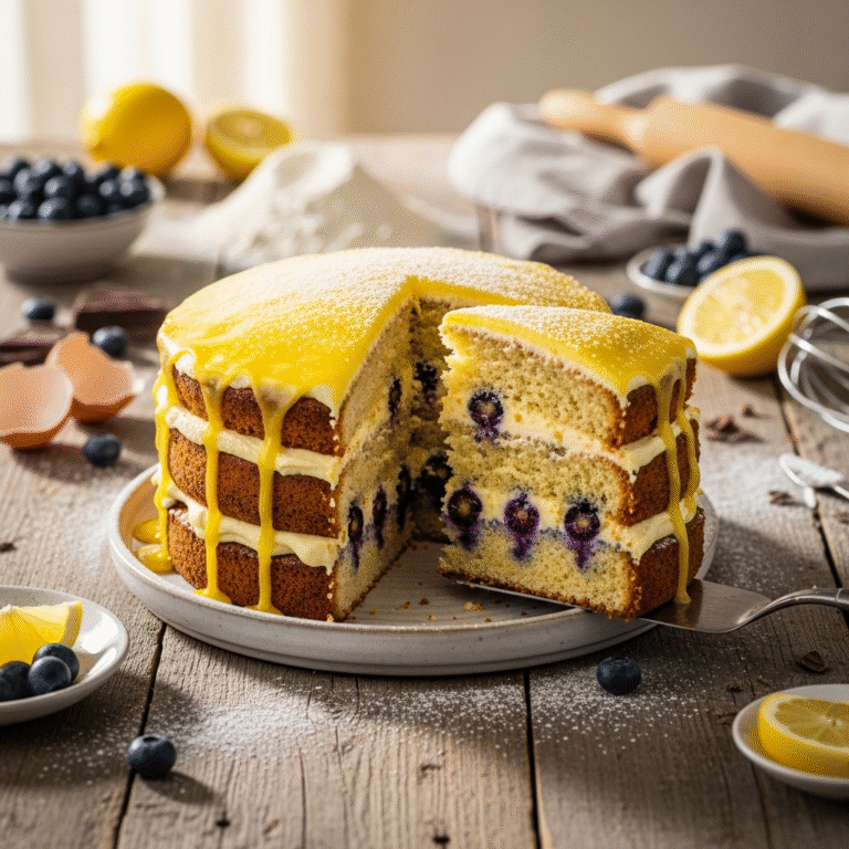 Moist Lemon Blueberry Cake (Perfectly Layered)