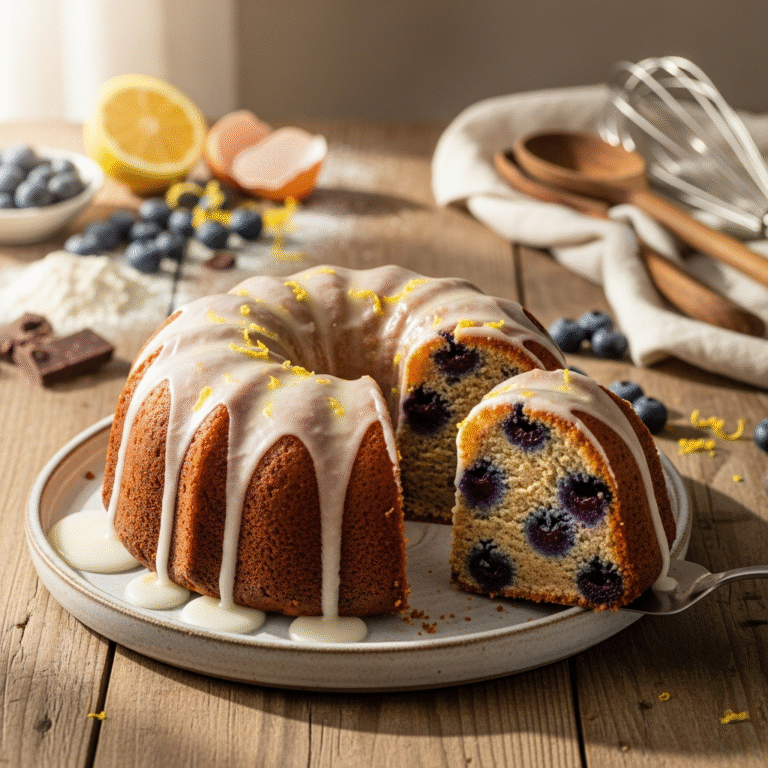 Moist Lemon Blueberry Pound Cake (Tender Crumb!)