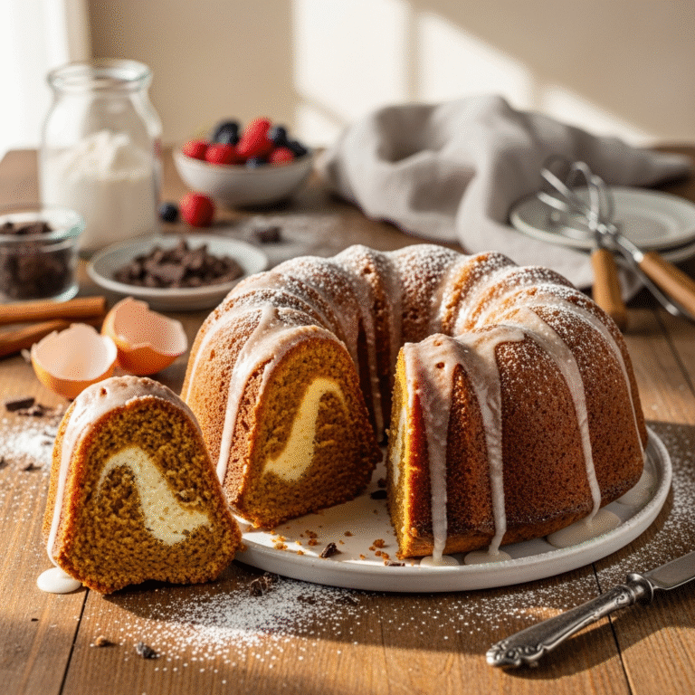 Rich Pumpkin Bundt Cake (Creamy Cheesecake Swirl)