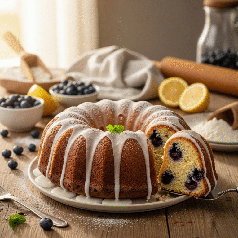 Zesty Lemon Blueberry Bundt Cake (So Moist!)