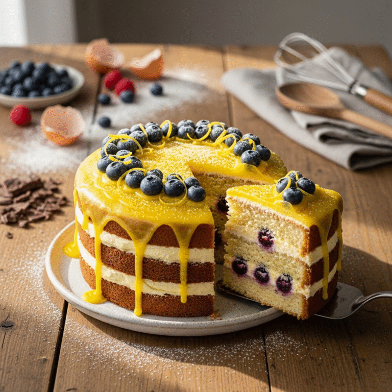 Tender Lemon Blueberry Cake (So Fluffy!)