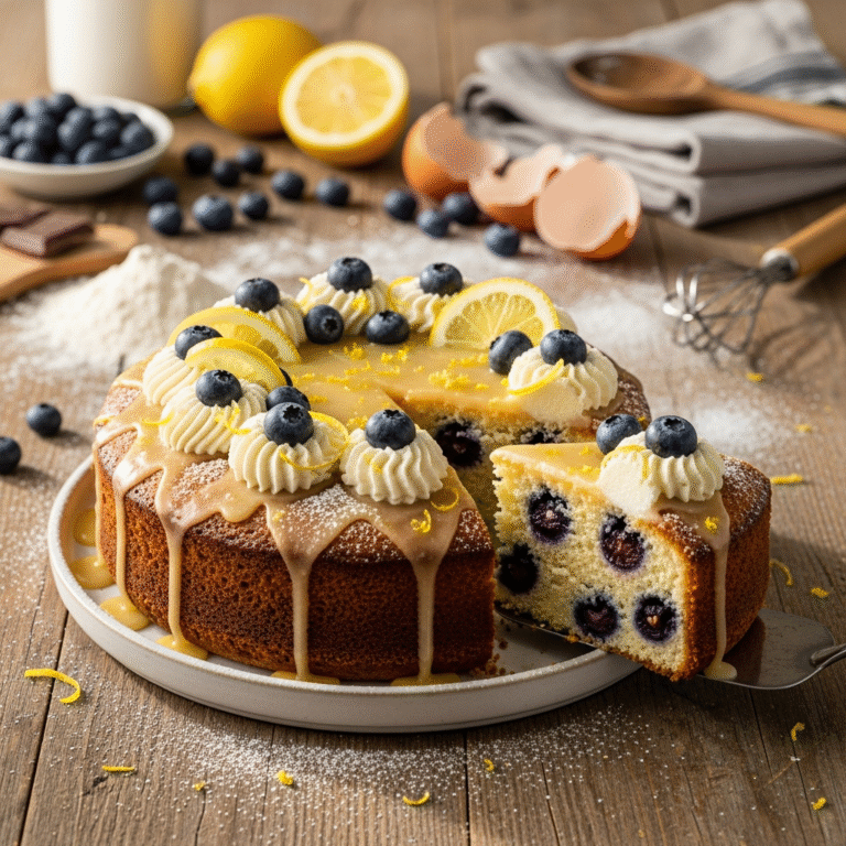 Creamy Lemon Blueberry Cake (Ultra-Moist Crumb)